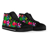 Floral Tropical Hawaiian Flower Hibiscus Palm Leaves Pattern Print Men Women's High Top Shoes-grizzshop