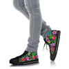 Floral Tropical Hawaiian Flower Hibiscus Palm Leaves Pattern Print Men Women's High Top Shoes-grizzshop