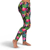 Floral Tropical Hawaiian Flower Hibiscus Palm Leaves Pattern Print Pattern Women Leggings-grizzshop