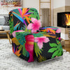 Floral Tropical Hawaiian Flower Hibiscus Palm Leaves Pattern Print Recliner Cover-grizzshop