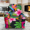 Floral Tropical Hawaiian Flower Hibiscus Palm Leaves Pattern Print Recliner Cover-grizzshop