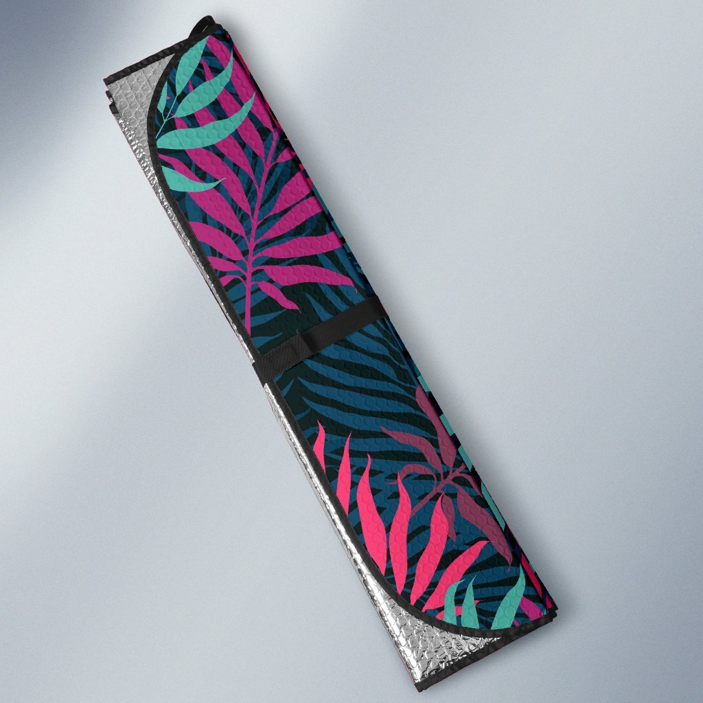 Floral Tropical Hawaiian Palm Leaves Pattern Print Car Sun Shade-grizzshop
