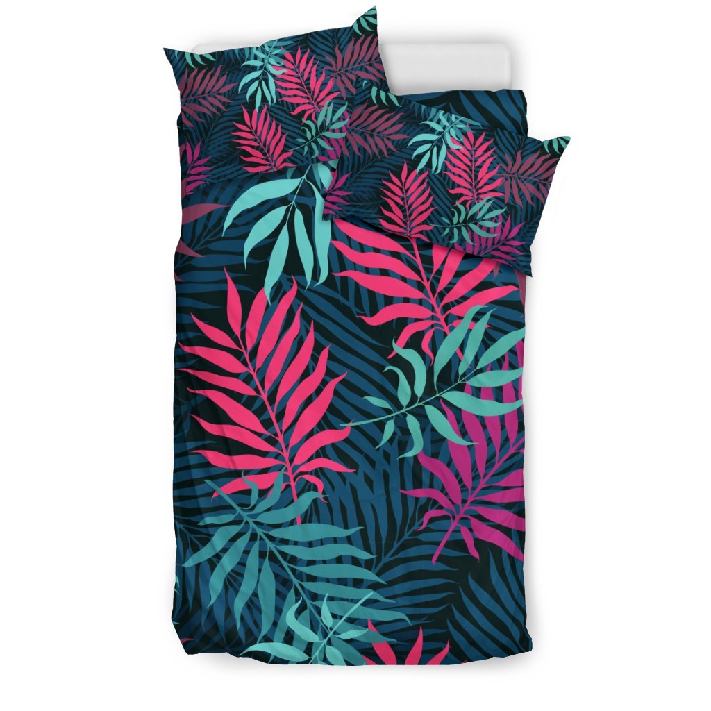 Floral Tropical Hawaiian Palm Leaves Pattern Print Duvet Cover Bedding Set-grizzshop