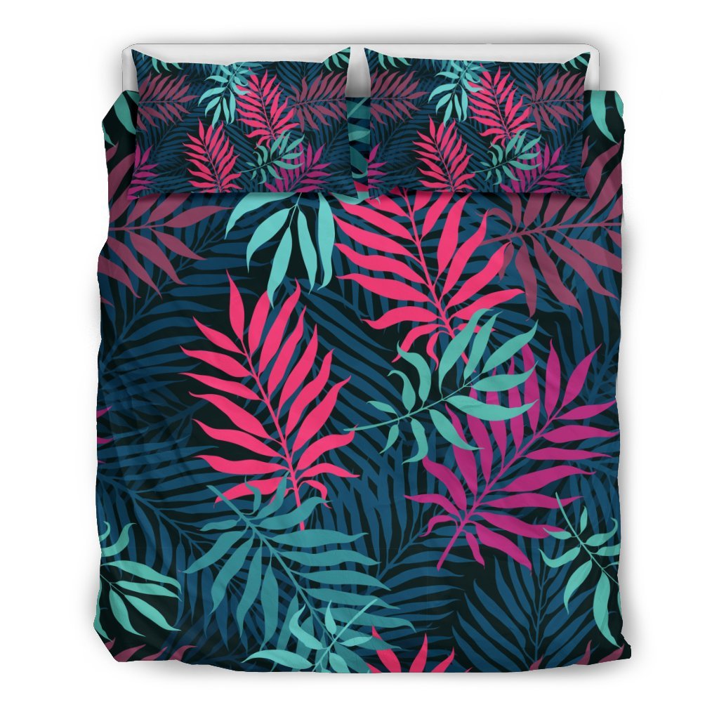Floral Tropical Hawaiian Palm Leaves Pattern Print Duvet Cover Bedding Set-grizzshop