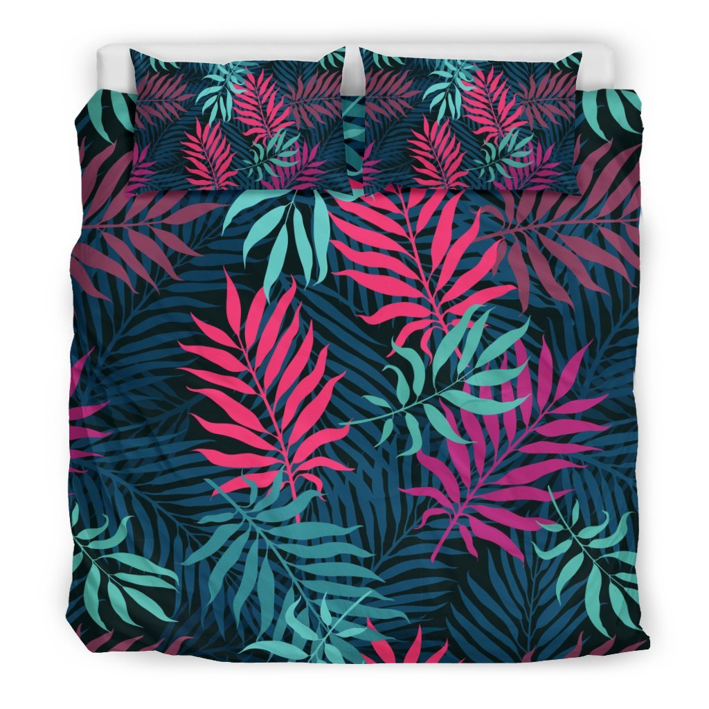 Floral Tropical Hawaiian Palm Leaves Pattern Print Duvet Cover Bedding Set-grizzshop