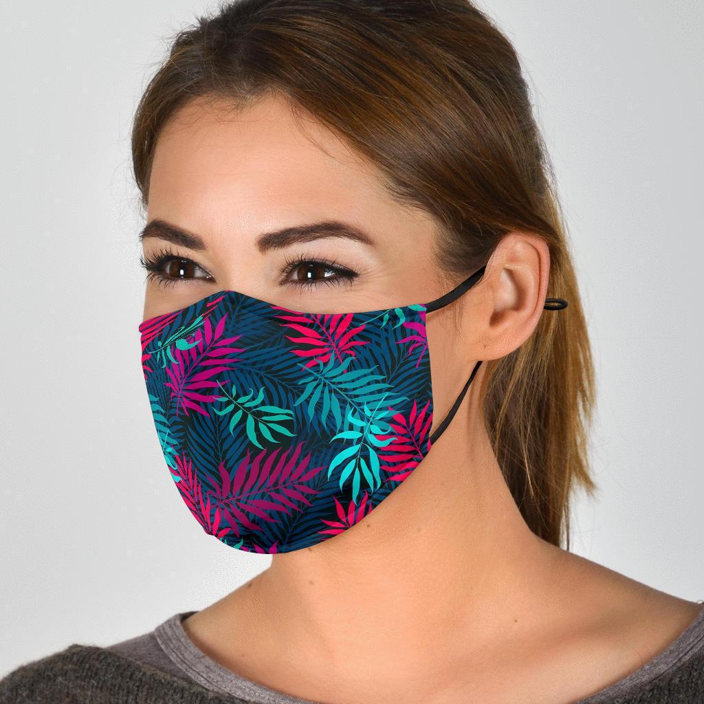 Floral Tropical Hawaiian Palm Leaves Pattern Print Face Mask-grizzshop