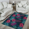 Floral Tropical Hawaiian Palm Leaves Pattern Print Floor Mat-grizzshop