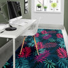 Floral Tropical Hawaiian Palm Leaves Pattern Print Floor Mat-grizzshop