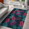 Floral Tropical Hawaiian Palm Leaves Pattern Print Floor Mat-grizzshop