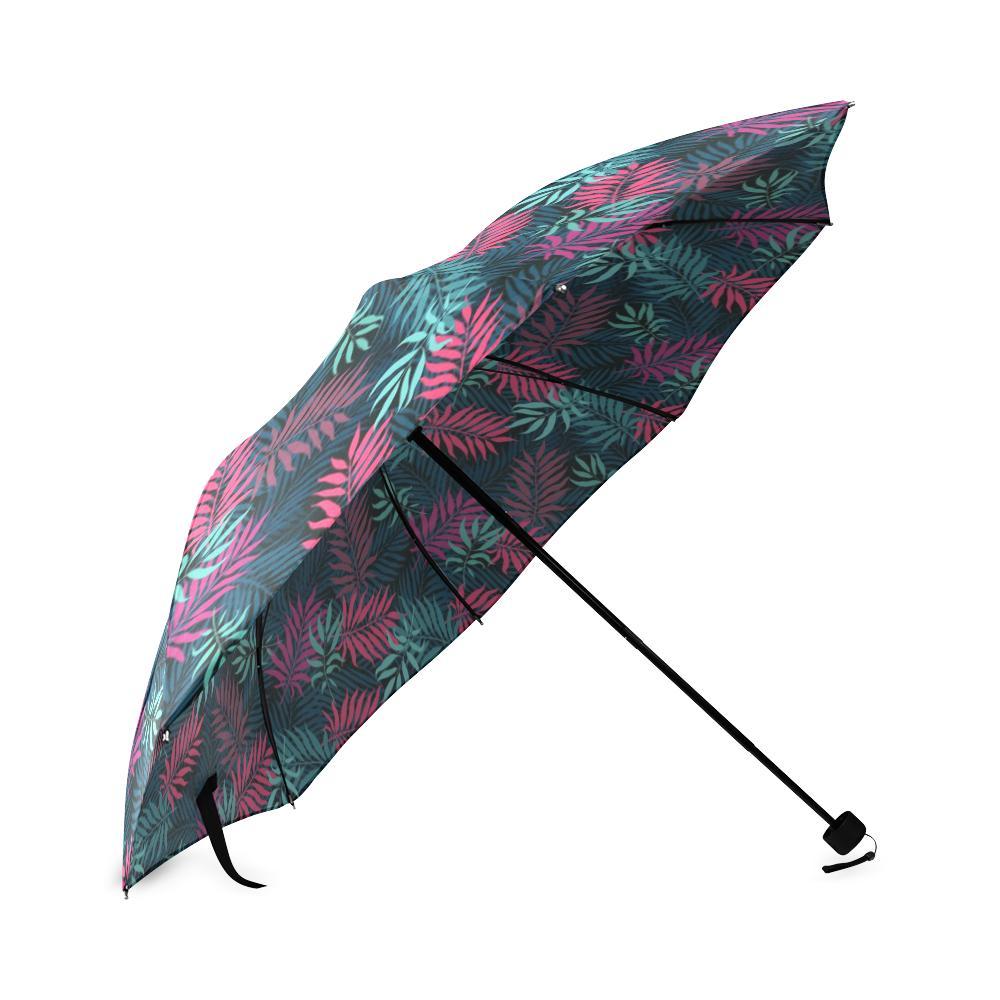 Floral Tropical Hawaiian Palm Leaves Pattern Print Foldable Umbrella-grizzshop