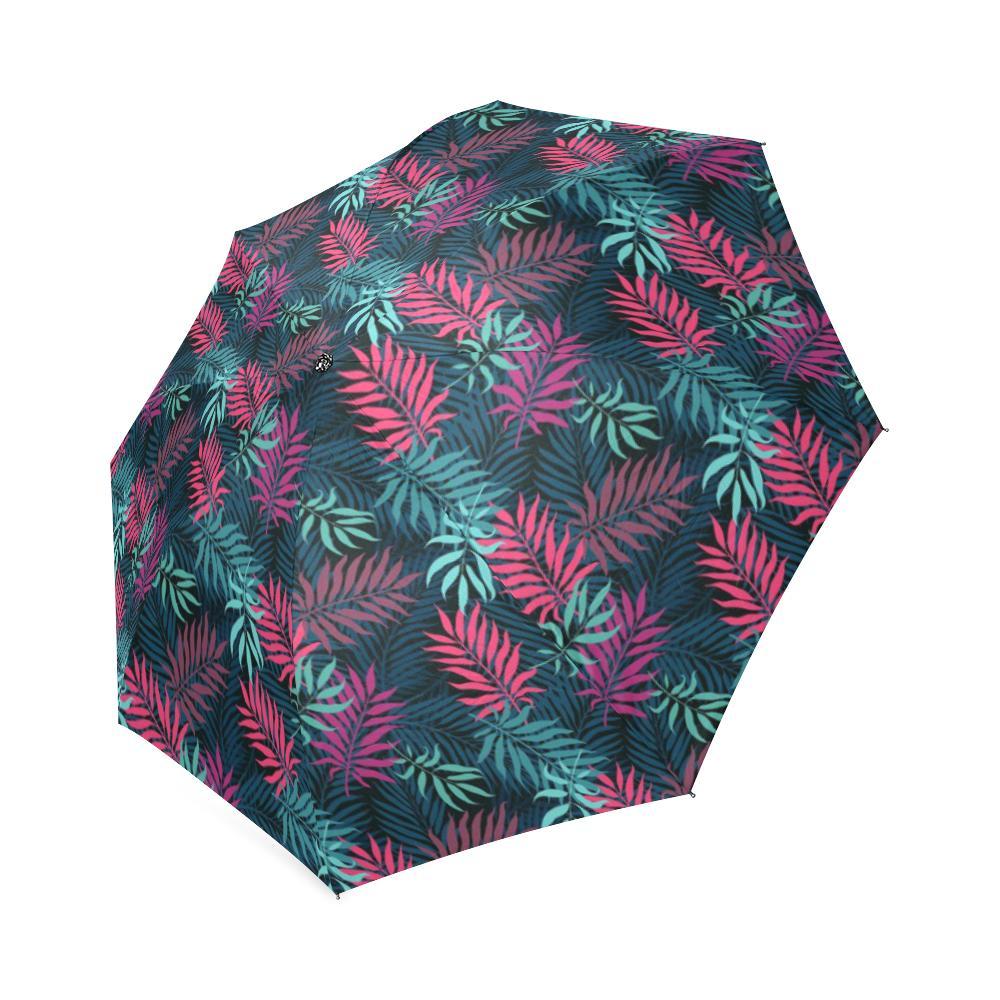 Floral Tropical Hawaiian Palm Leaves Pattern Print Foldable Umbrella-grizzshop