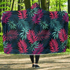Floral Tropical Hawaiian Palm Leaves Pattern Print Hooded Blanket-grizzshop