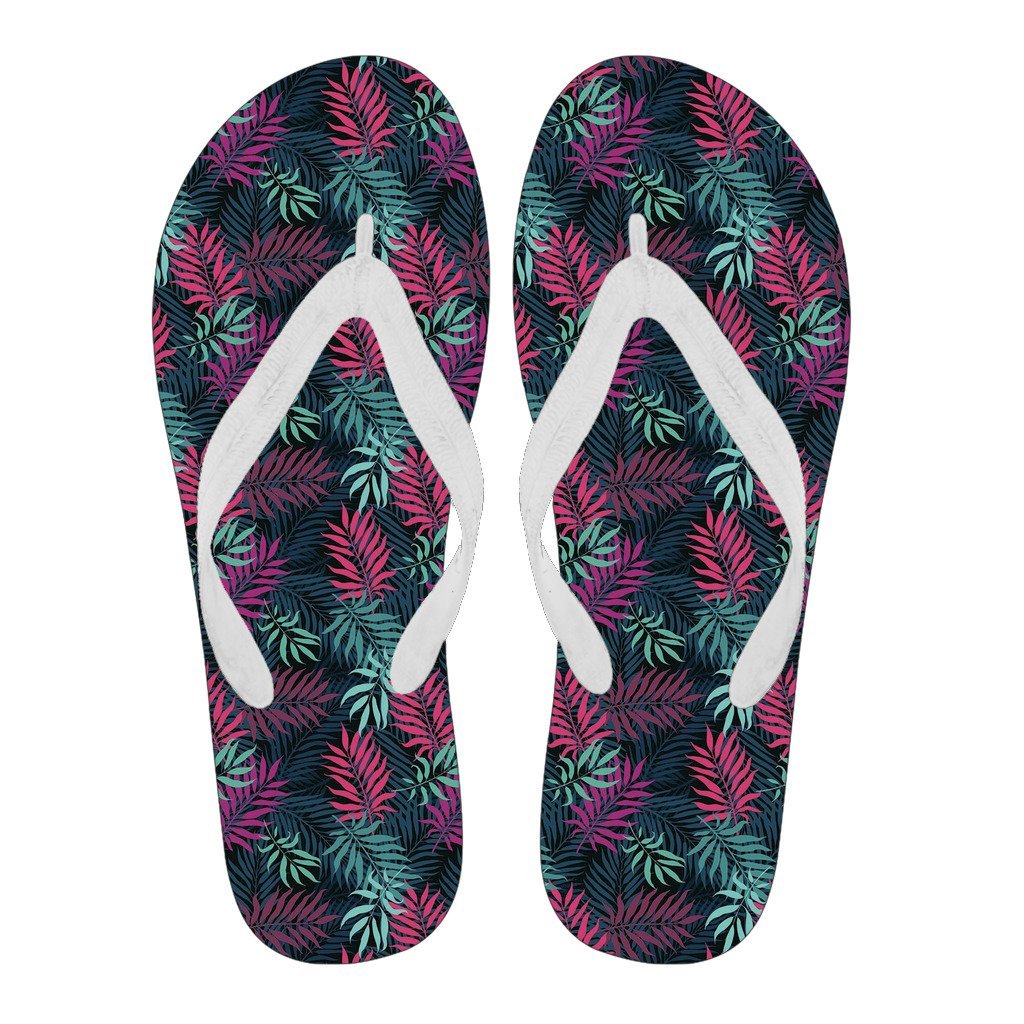 Floral Tropical Hawaiian Palm Leaves Pattern Print Men & Women Flip Flops-grizzshop