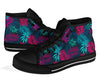 Floral Tropical Hawaiian Palm Leaves Pattern Print Men Women's High Top Shoes-grizzshop