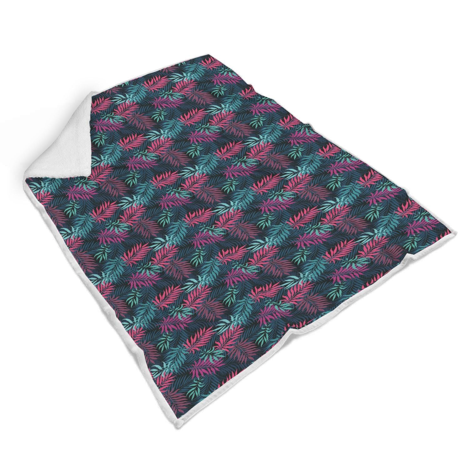 Floral Tropical Hawaiian Palm Leaves Pattern Print Throw Blanket-grizzshop