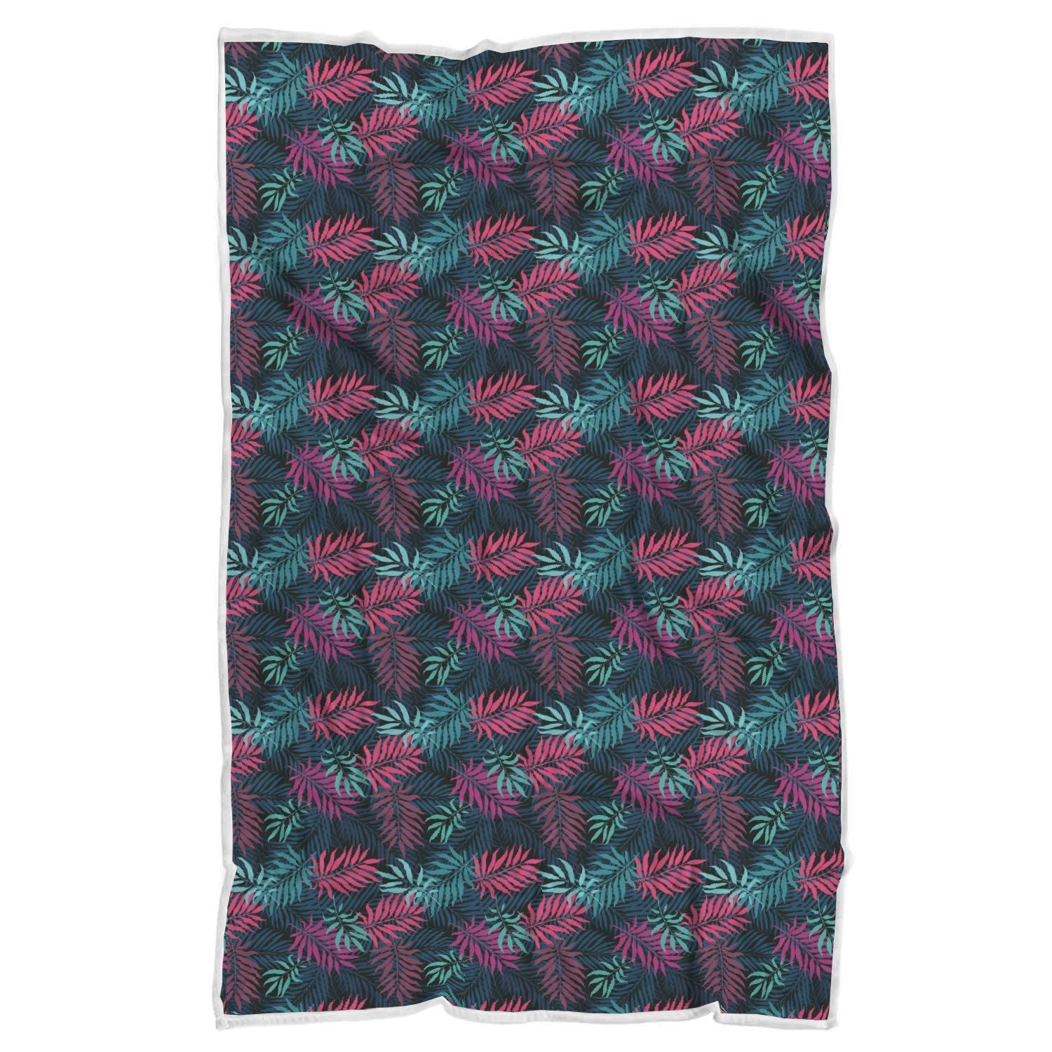 Floral Tropical Hawaiian Palm Leaves Pattern Print Throw Blanket-grizzshop