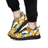 Floral Tulip Yellow Print Pattern Black Sneaker-grizzshop