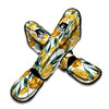 Floral Tulip Yellow Print Pattern Muay Thai Shin Guards-grizzshop