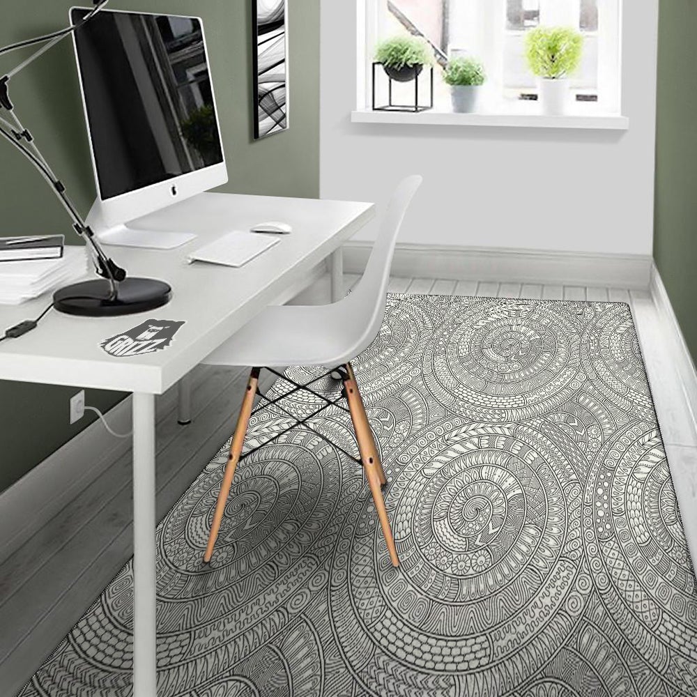 Floral Zentangle Print Pattern Floor Mat-grizzshop