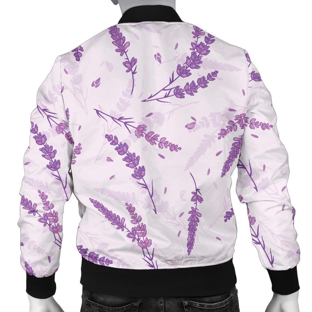 Floral Lavender Pattern Print Men's Bomber Jacket-grizzshop