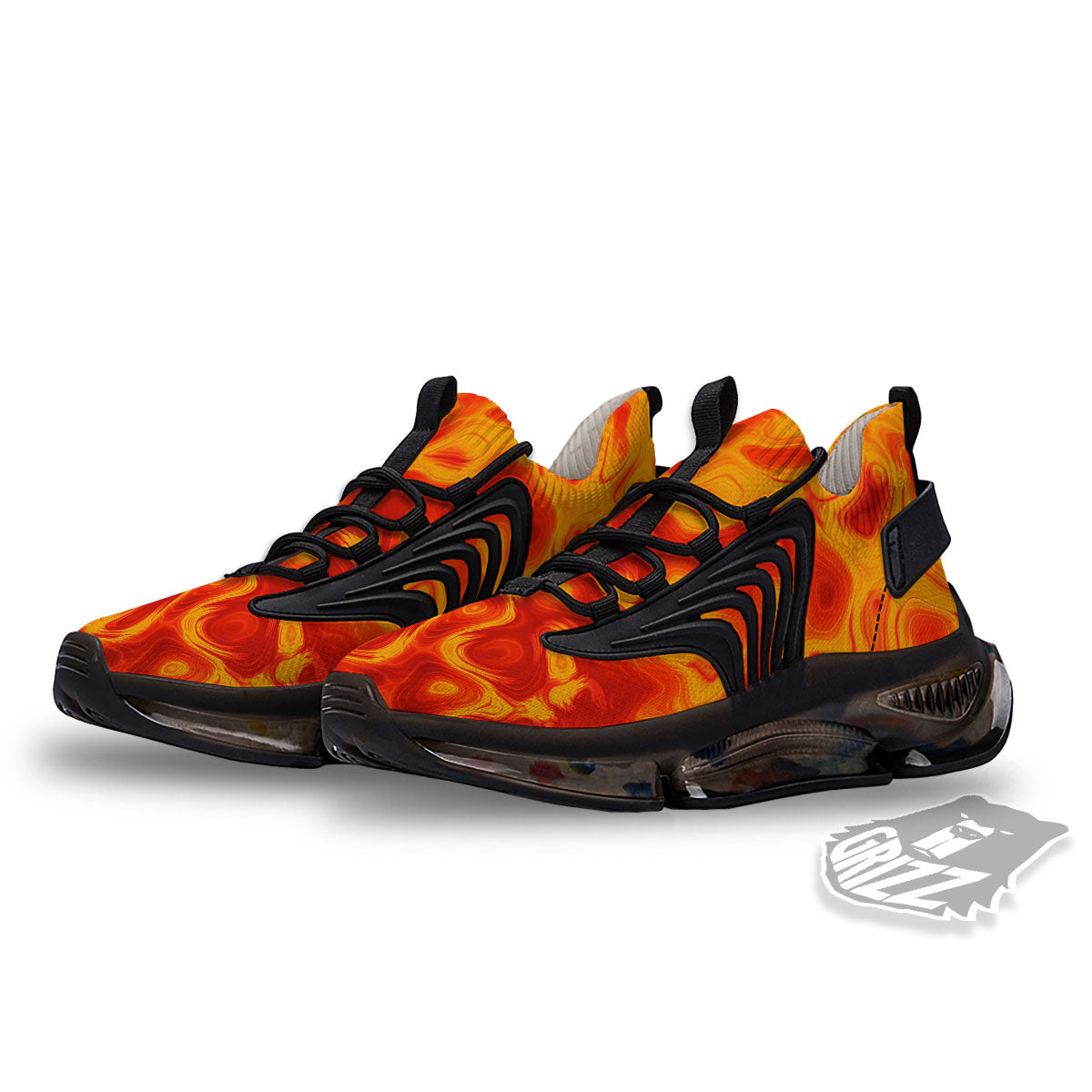 Flow Lava Print Black Gym Shoes-grizzshop