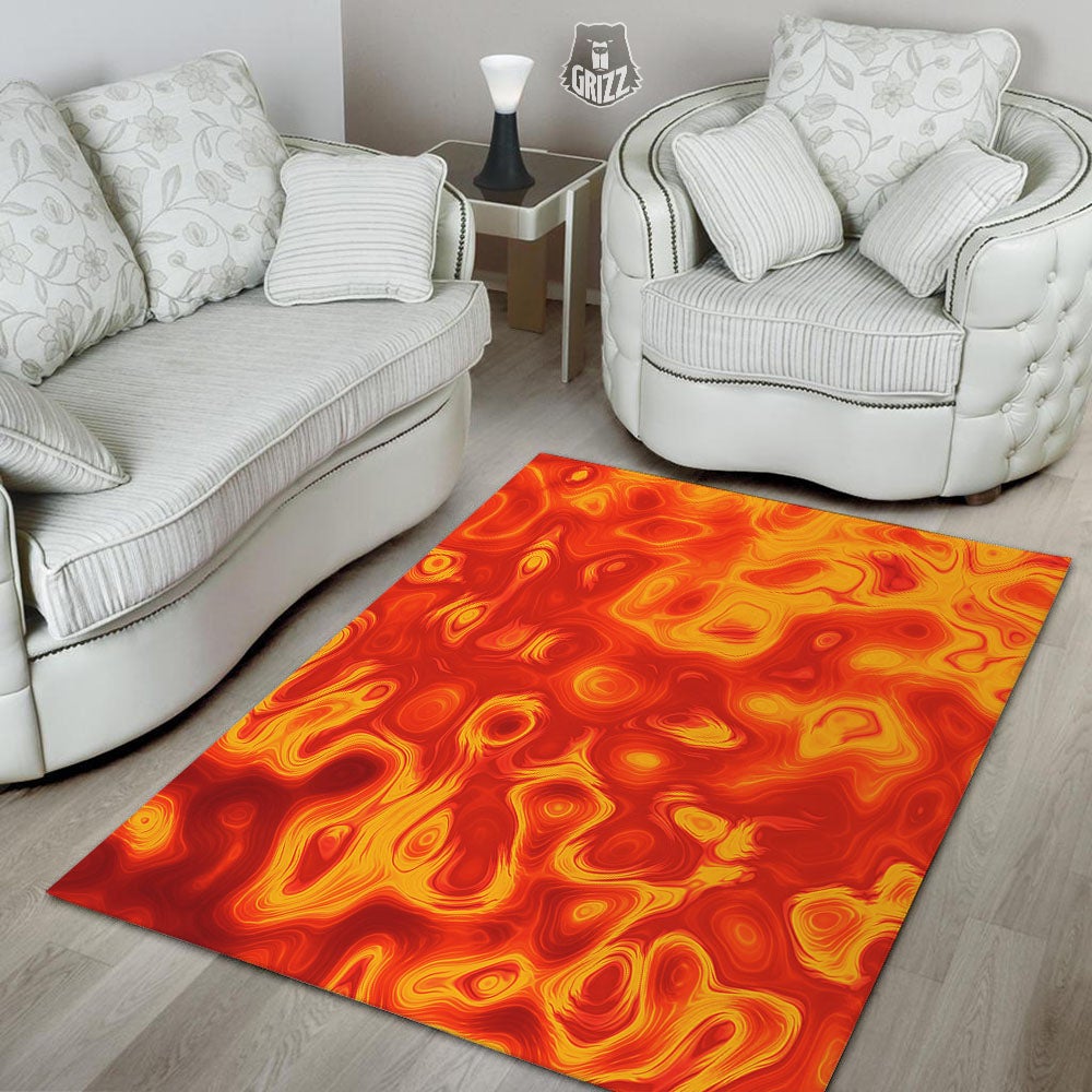 Flow Lava Print Floor Mat-grizzshop