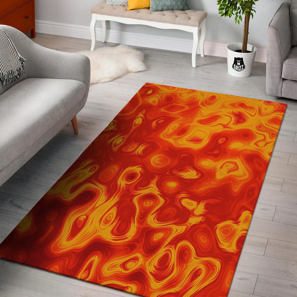 Flow Lava Print Floor Mat-grizzshop