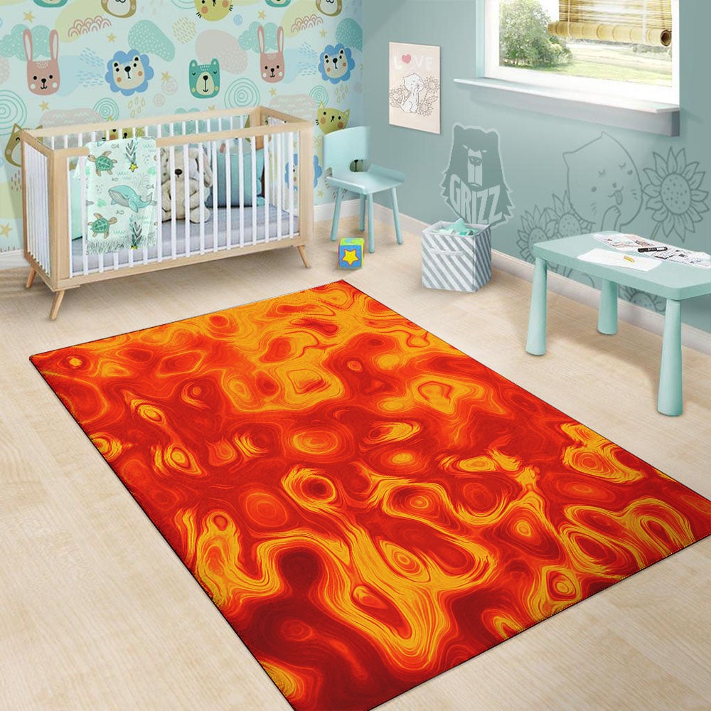 Flow Lava Print Floor Mat-grizzshop