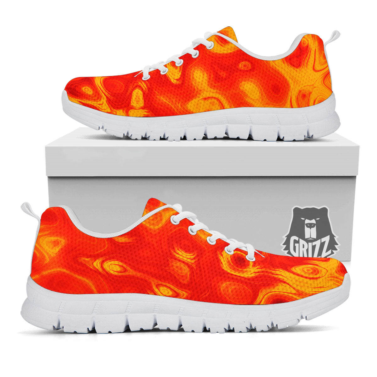 Flow Lava Print White Sneaker-grizzshop