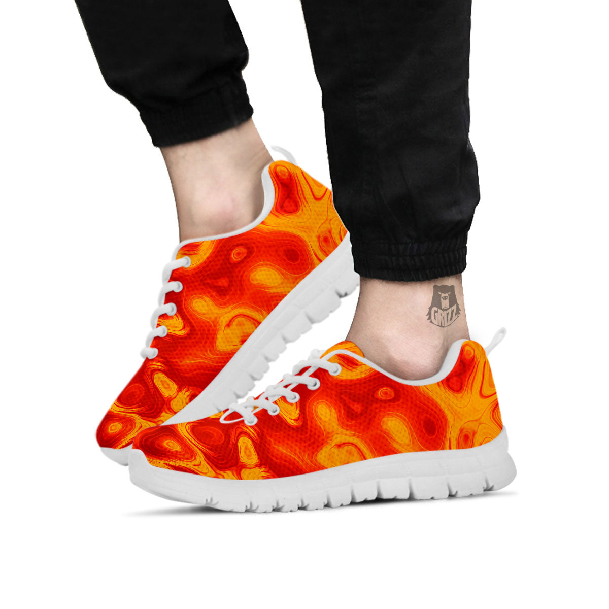 Flow Lava Print White Sneaker-grizzshop