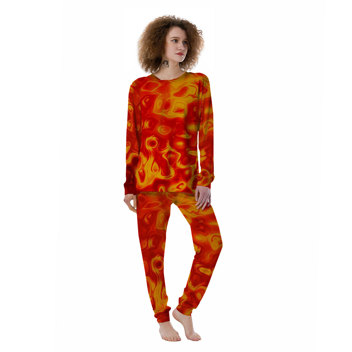 Flow Lava Print Women's Pajamas-grizzshop