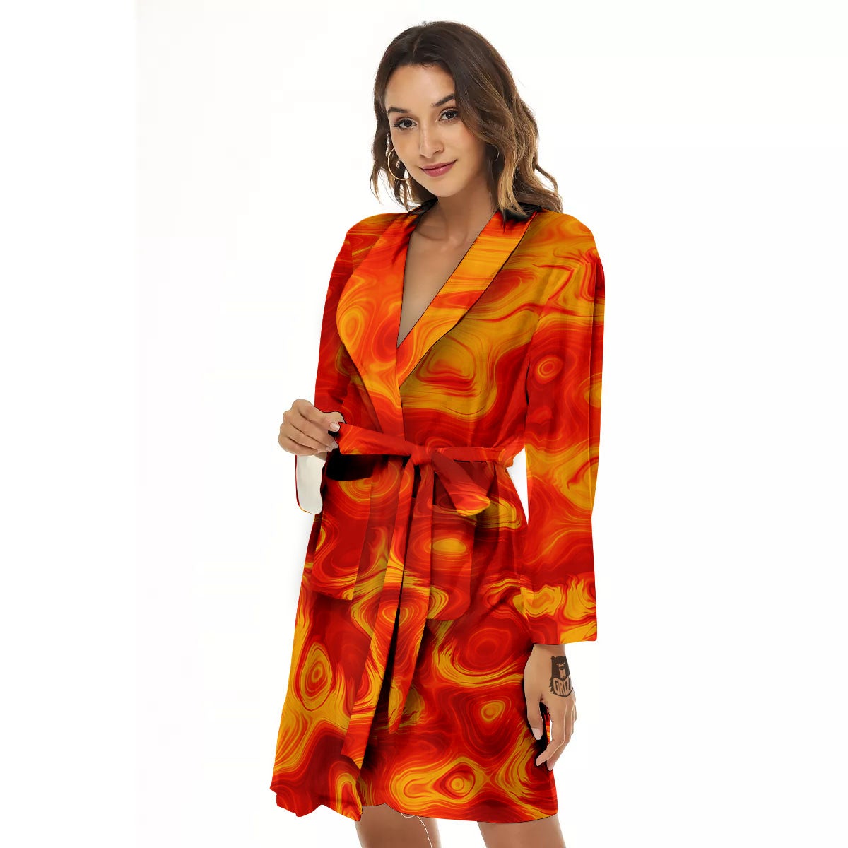Flow Lava Print Women's Robe-grizzshop