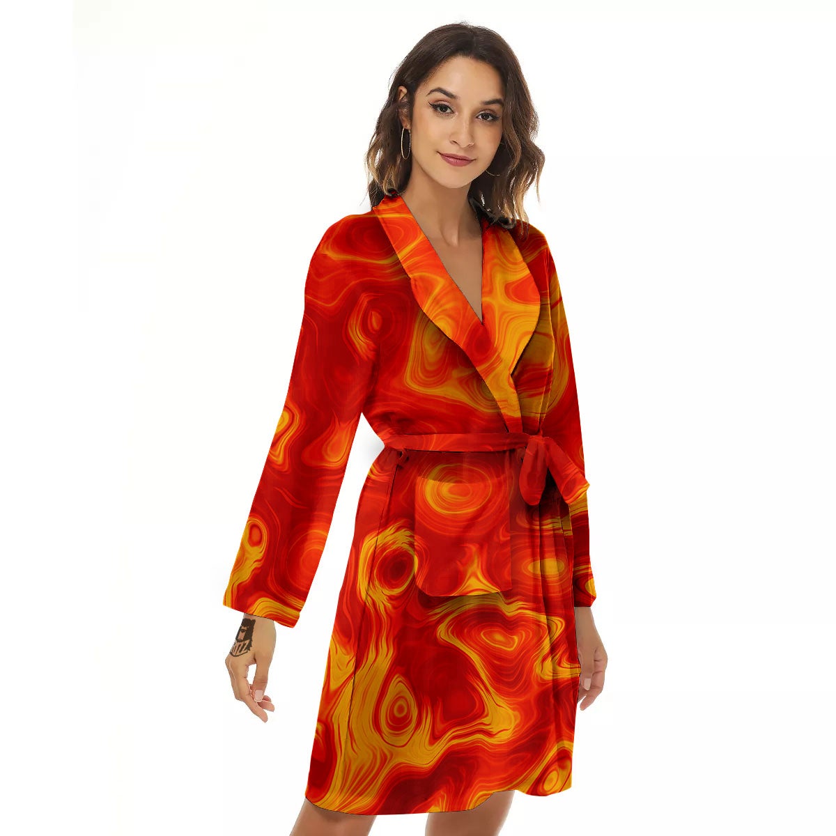 Flow Lava Print Women's Robe-grizzshop