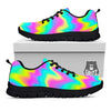 Flow Rainbow Print Pattern Black Sneaker-grizzshop