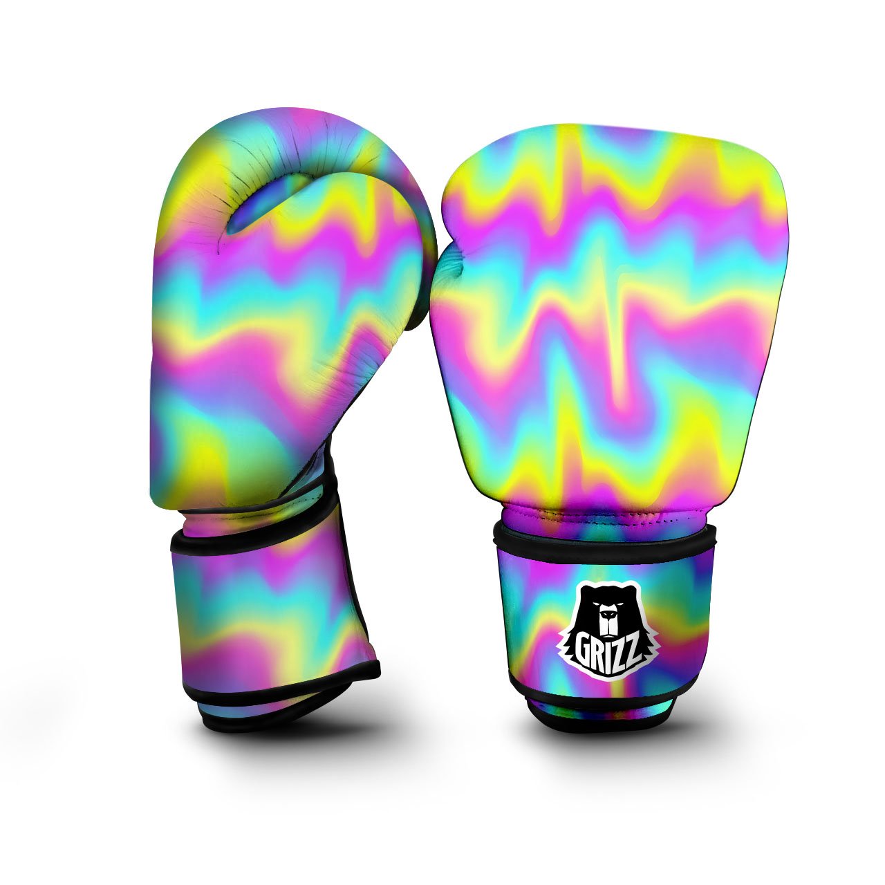 Flow Rainbow Print Pattern Boxing Gloves-grizzshop