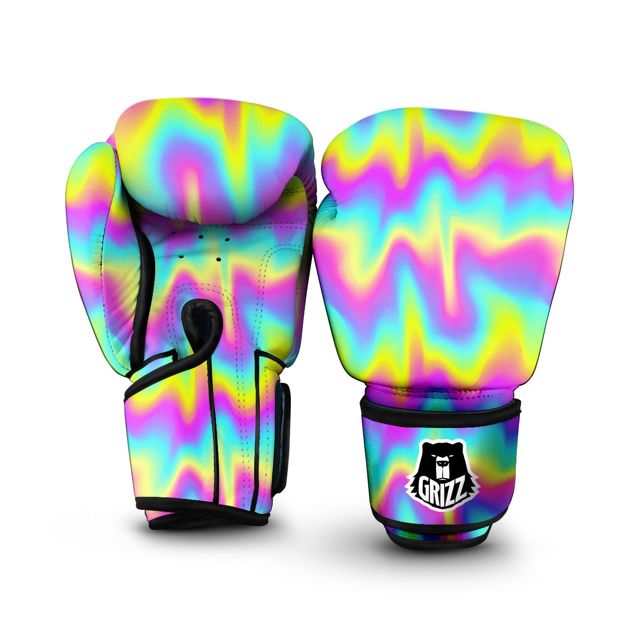 Flow Rainbow Print Pattern Boxing Gloves-grizzshop