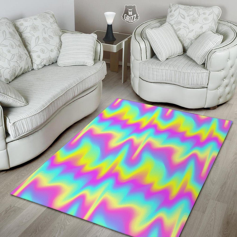 Flow Rainbow Print Pattern Floor Mat-grizzshop