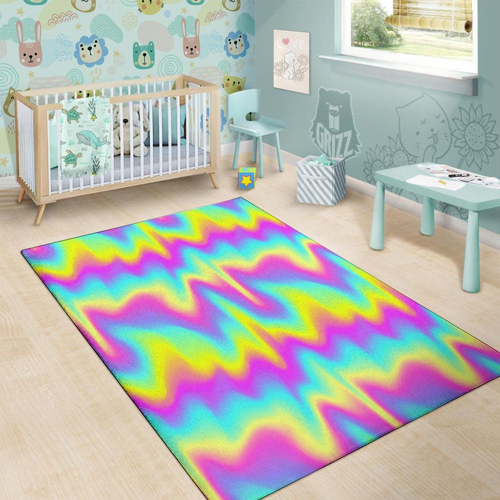 Flow Rainbow Print Pattern Floor Mat-grizzshop
