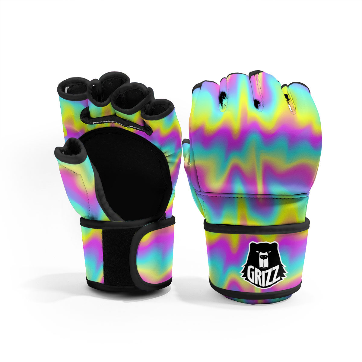 Flow Rainbow Print Pattern MMA Gloves-grizzshop