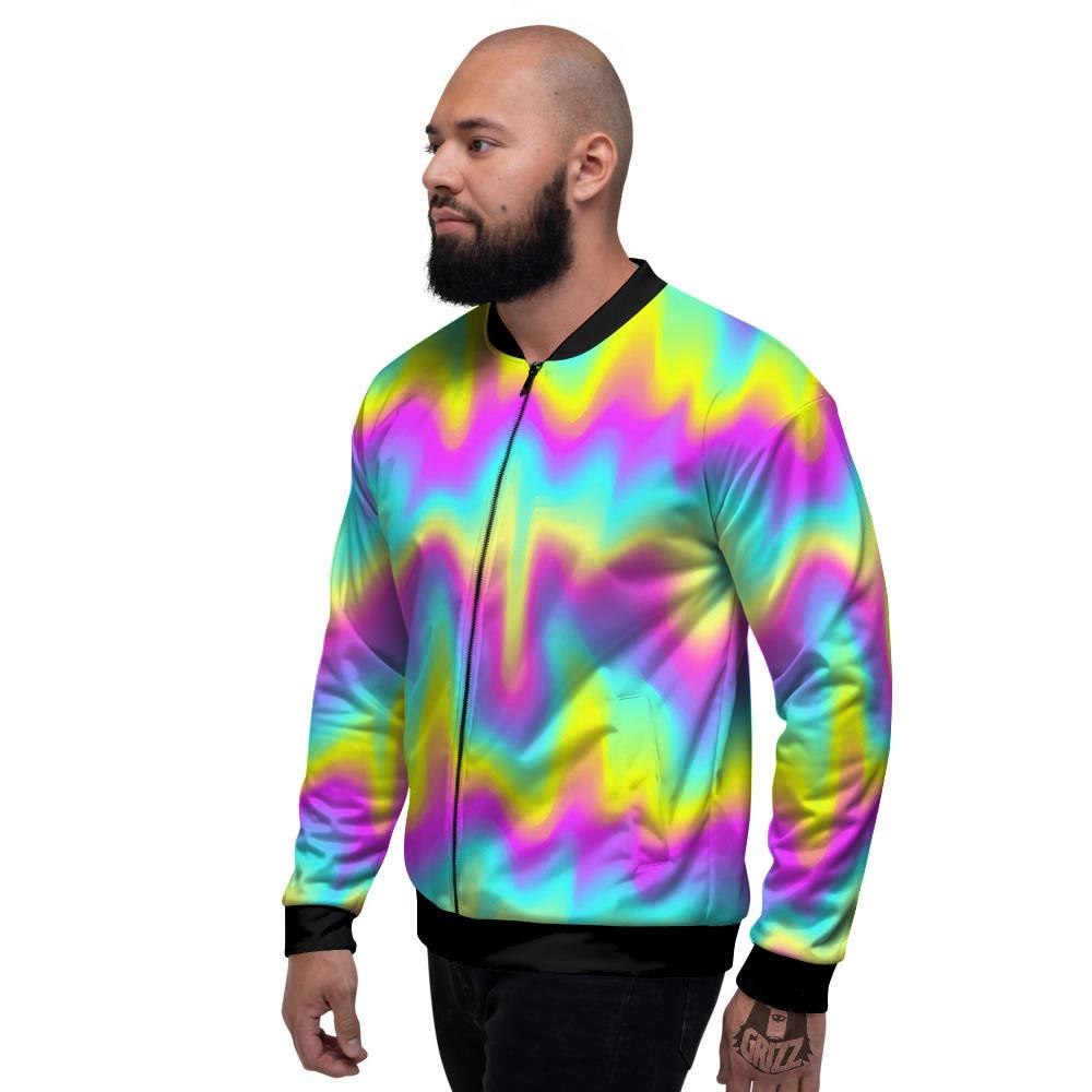 Flow Rainbow Print Pattern Men's Bomber Jacket-grizzshop