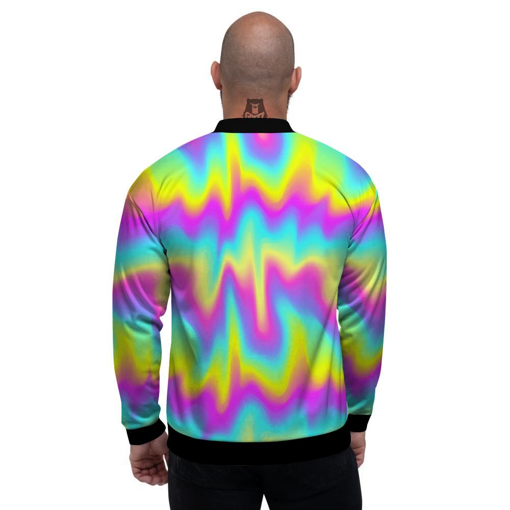 Flow Rainbow Print Pattern Men's Bomber Jacket-grizzshop