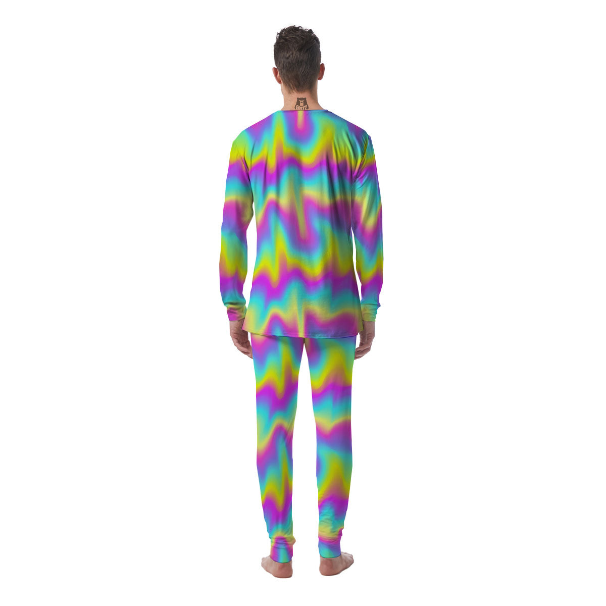 Flow Rainbow Print Pattern Men's Pajamas-grizzshop