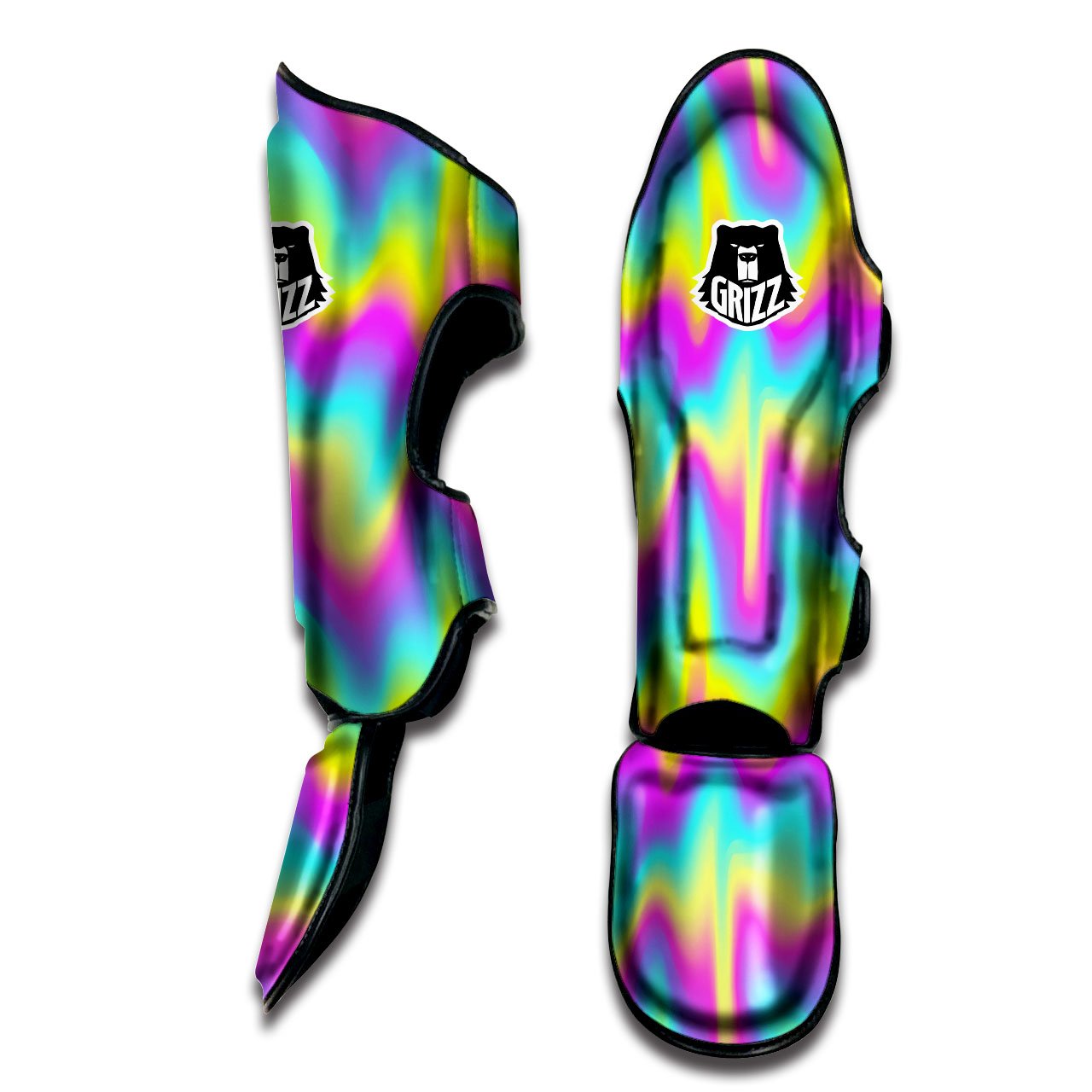 Flow Rainbow Print Pattern Muay Thai Shin Guards-grizzshop