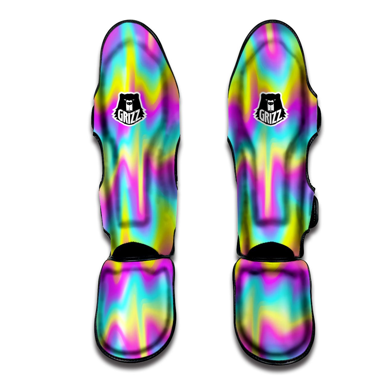 Flow Rainbow Print Pattern Muay Thai Shin Guards-grizzshop