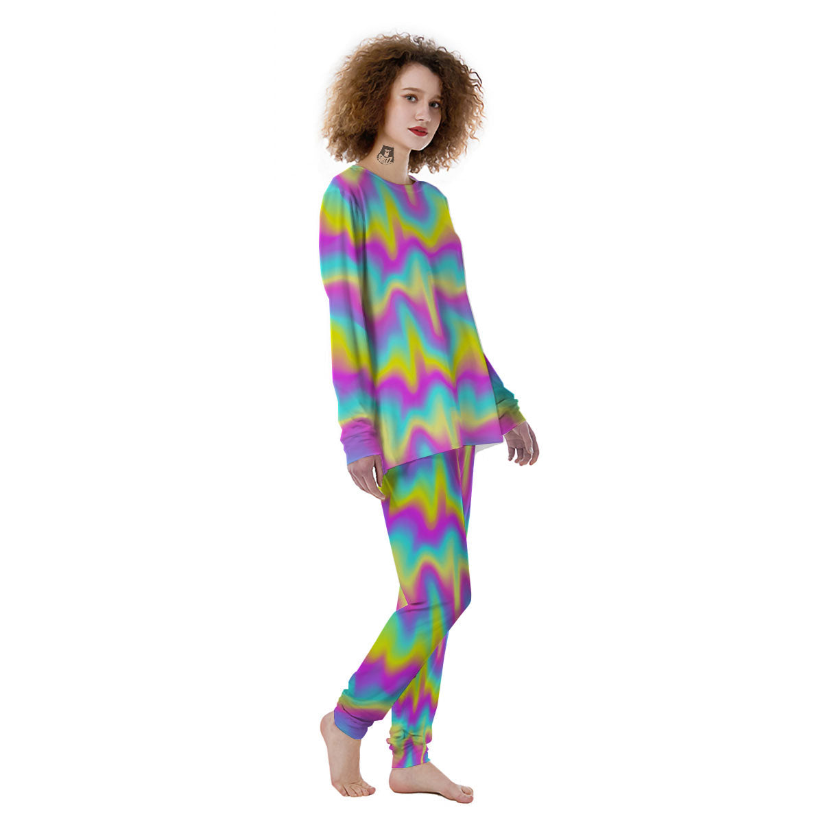 Flow Rainbow Print Pattern Women's Pajamas-grizzshop