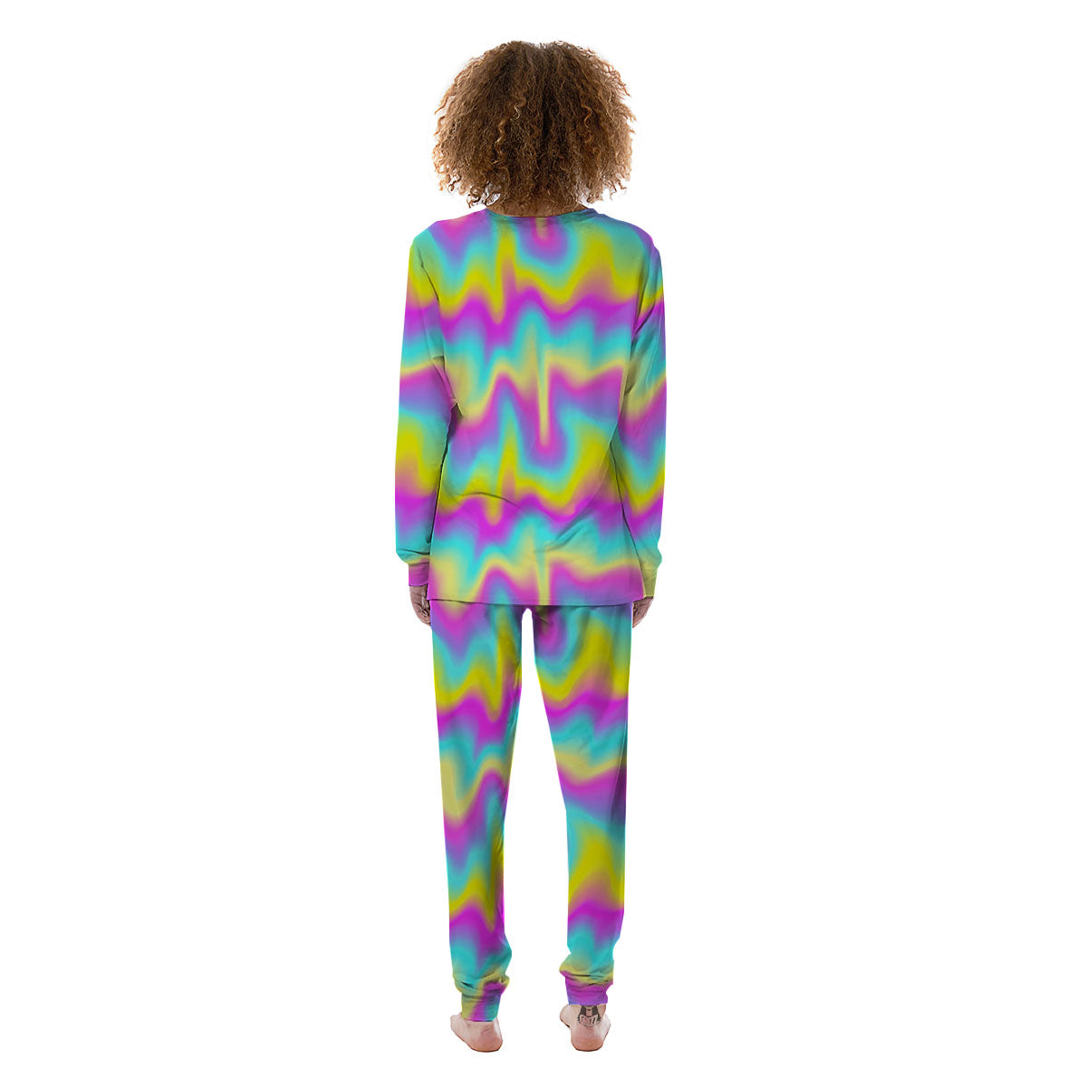 Flow Rainbow Print Pattern Women's Pajamas-grizzshop