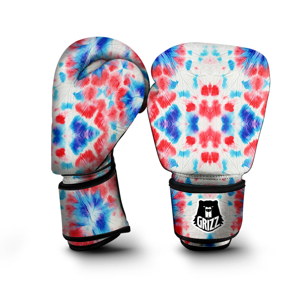 Flower Abstract Mark Red And Blue Print Boxing Gloves-grizzshop