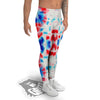 Flower Abstract Mark Red And Blue Print Men's Leggings-grizzshop