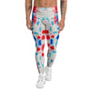 Flower Abstract Mark Red And Blue Print Men's Leggings-grizzshop