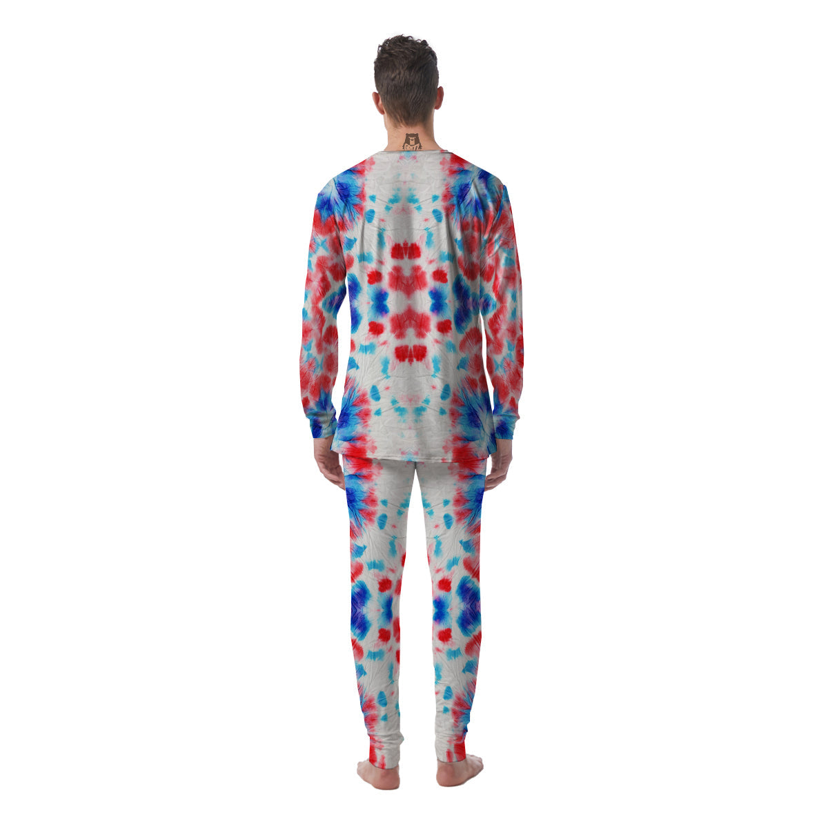 Flower Abstract Mark Red And Blue Print Men's Pajamas-grizzshop